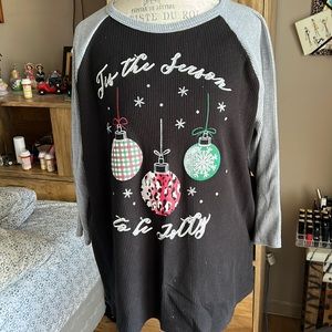 Christmas Thermal 3/4 Sleeve Tee - XL